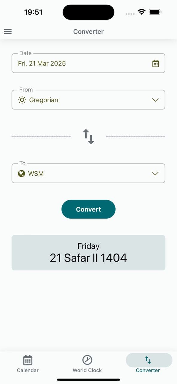 WSM Calendar Converter